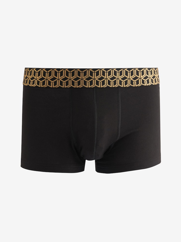 Black Metallic Geo Pattern 4 pack Hipster Boxers - Image 2 of 9
