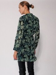 Religion Green Long Line Tunic Shirt Dress In Hand-Painted Prints - Image 2 of 6