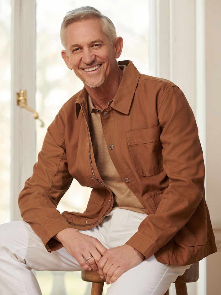 Tan Brown Cotton Worker Shacket - Image 1 of 9