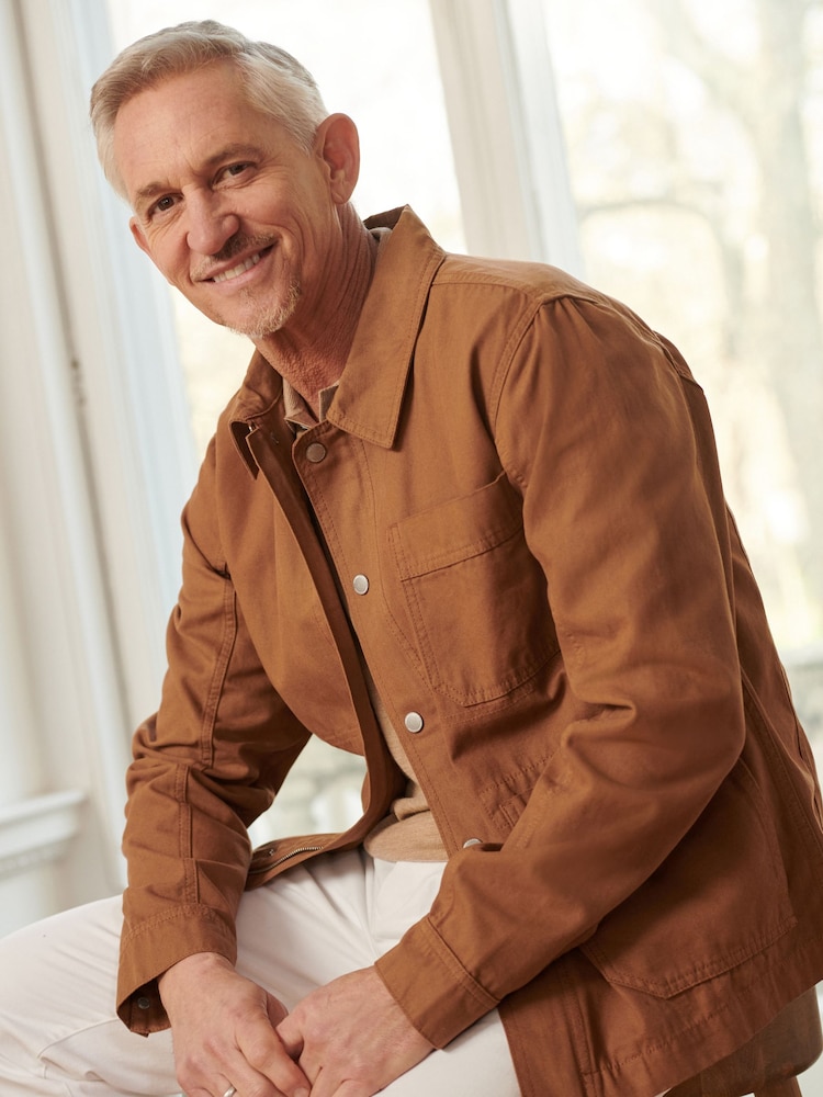 Tan Brown Cotton Worker Shacket - Image 2 of 9