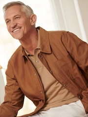 Tan Brown Cotton Worker Shacket - Image 3 of 9