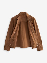 Tan Brown Cotton Worker Shacket - Image 5 of 9