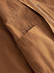 Tan Brown Cotton Worker Shacket - Image 6 of 9