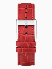 Accurist Womens Red Rectangle Leather Strap Analogue Watch - Image 3 of 7
