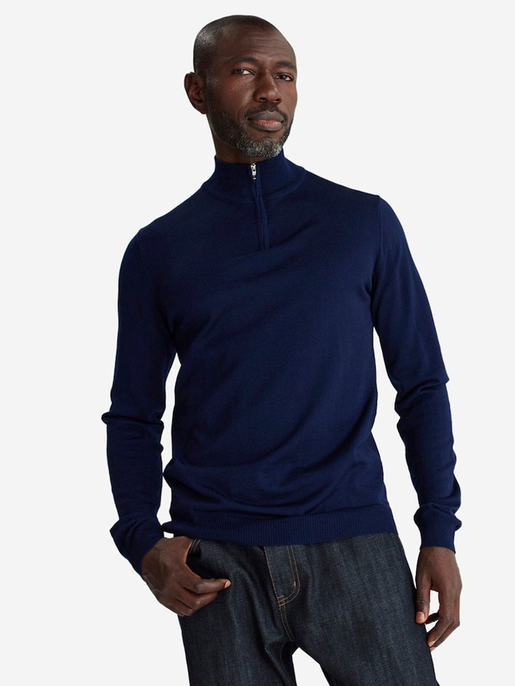 Oliver Sweeney Merino Wool Quarter Zip Jumper - Image 1 of 6