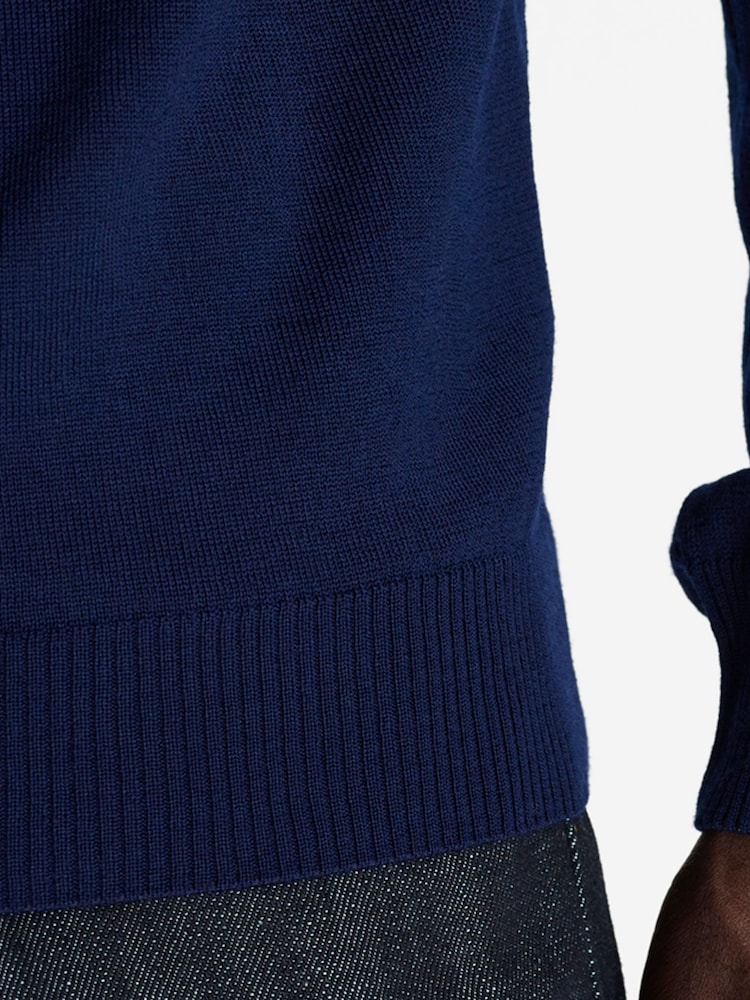 Oliver Sweeney Merino Wool Quarter Zip Jumper - Image 6 of 6