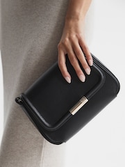 Reiss Black Cleo Saddle Camera Bag - Image 3 of 7