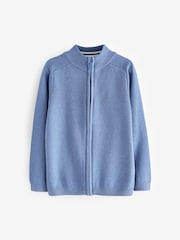 Blue Zip Through Knitted Cardigan (3-16yrs) - Image 1 of 1