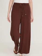 M&Co Brown Linen Wide Leg Trousers - Image 2 of 5