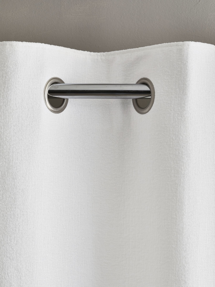 White Heavyweight Chenille Eyelet Blackout/Thermal Curtains - Image 1 of 6