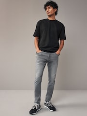 Grey Light Skinny Fit Comfort Stretch Jeans - Image 2 of 12