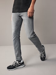 Grey Light Skinny Fit Comfort Stretch Jeans - Image 6 of 12