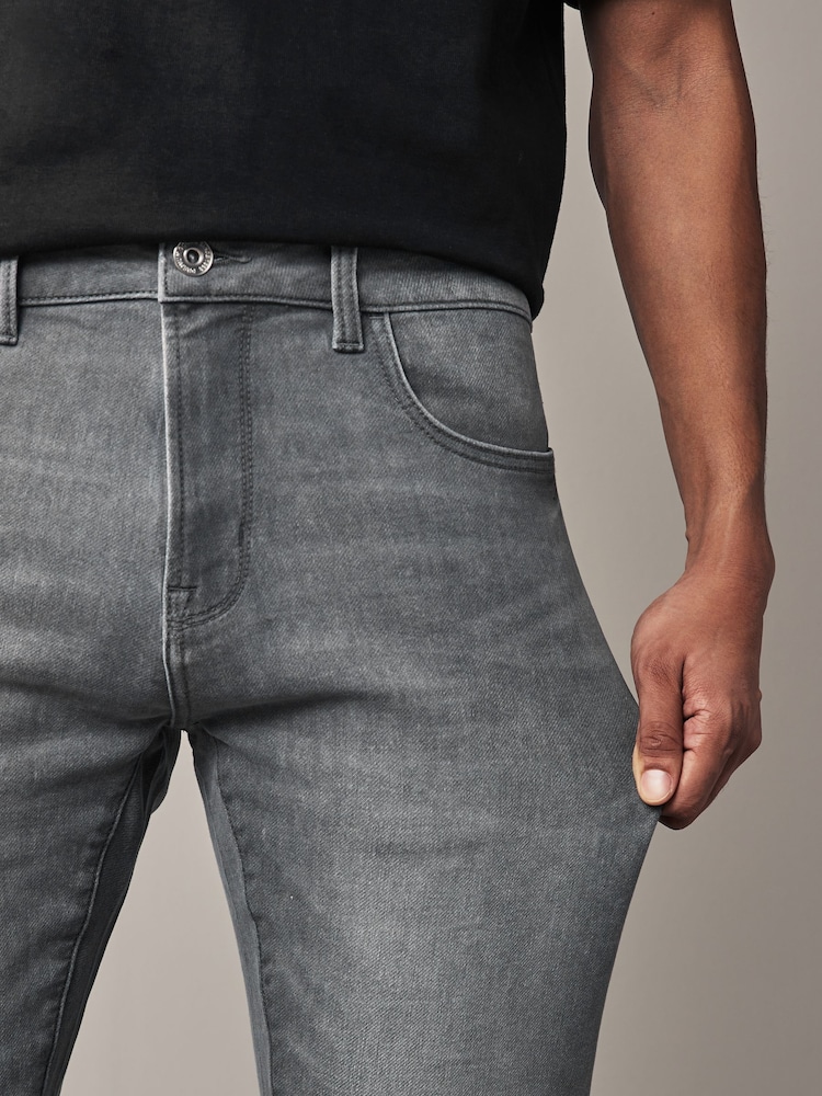 Grey Light Skinny Fit Comfort Stretch Jeans - Image 7 of 12