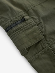 Khaki Green Long Length Belted Cargo Shorts - Image 8 of 8