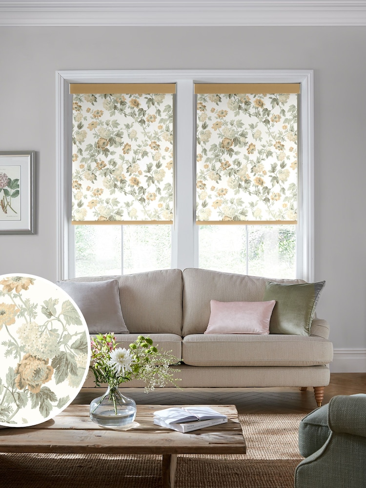 Laura Ashley Ochre Yellow Catrin Made To Measure Roller Blind - Image 1 of 6