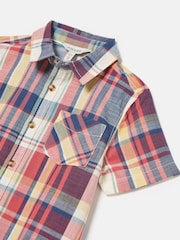 Joules Boys' Wilson Red Cotton Check Shirt - Image 3 of 5