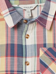 Joules Boys' Wilson Red Cotton Check Shirt - Image 4 of 5
