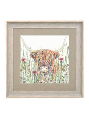 Voyage Natural Alfie Highland Cow Birch Framed Print - Image 2 of 2