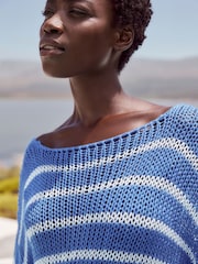 Blue Stripe Stitch Long Sleeve Jumper - Image 4 of 6