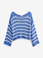 Blue Stripe Stitch Long Sleeve Jumper - Image 5 of 6