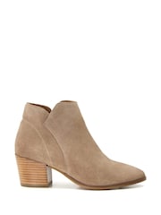 Dune London Natural Standard Fit Parlor Cropped Western Ankle Boots - Image 3 of 5
