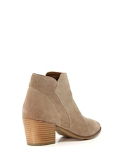 Dune London Natural Standard Fit Parlor Cropped Western Ankle Boots - Image 4 of 5