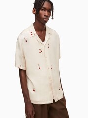 AllSaints White Cherry Bomb Short Sleeve Shirt - Image 1 of 6
