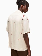 AllSaints White Cherry Bomb Short Sleeve Shirt - Image 2 of 6