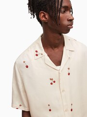 AllSaints White Cherry Bomb Short Sleeve Shirt - Image 5 of 6