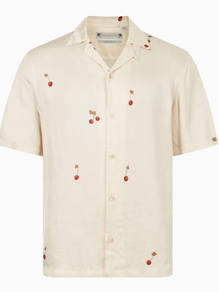 AllSaints White Cherry Bomb Short Sleeve Shirt - Image 6 of 6
