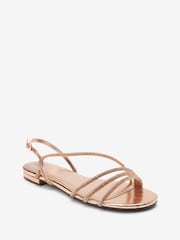 Rose Gold Forever Comfort® Strappy Sparkle Sandals - Image 2 of 8