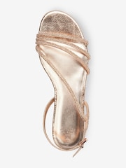 Rose Gold Forever Comfort® Strappy Sparkle Sandals - Image 3 of 8