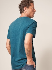 White Stuff Aqua Blue Abersoch 100% Cotton Short Sleeve T-Shirt - Image 2 of 6