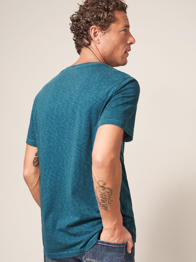 White Stuff Aqua Blue Abersoch 100% Cotton Short Sleeve T-Shirt - Image 2 of 6