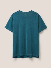 White Stuff Aqua Blue Abersoch 100% Cotton Short Sleeve T-Shirt - Image 4 of 6