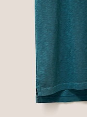 White Stuff Aqua Blue Abersoch 100% Cotton Short Sleeve T-Shirt - Image 6 of 6