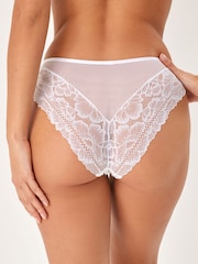 White Floral Lace Extra High Leg Knickers - Image 3 of 6