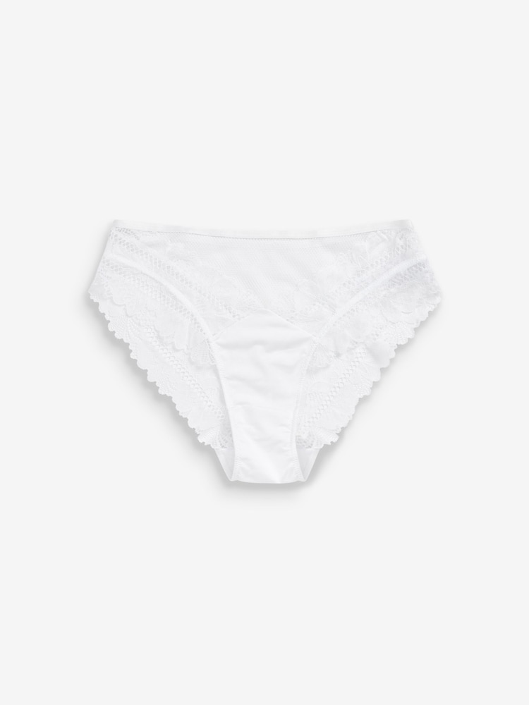 White Floral Lace Extra High Leg Knickers - Image 6 of 6