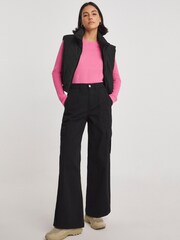 Simply Be Black Short Quilted Gilet - Image 1 of 4