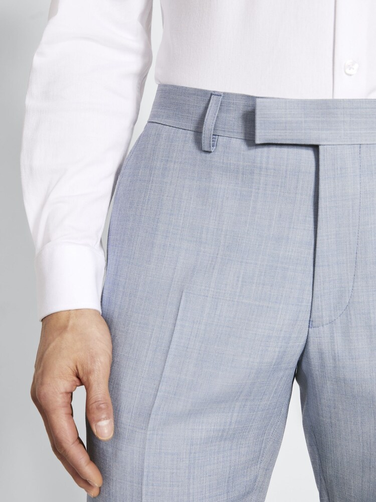 DKNY Light Blue Sharkskin Slim Fit Suit: Trousers - Image 3 of 3