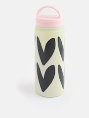Caroline Gardner Charcoal Grey Hearts Metal Water Bottle With Handle Lid - Image 1 of 1