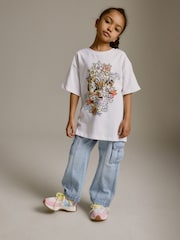 White Tiger Stud Oversized Embellished Graphic T-Shirt (3-16yrs) - Image 1 of 7