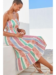Mehrfarbig gestreift - Bandeau-Sommerkleid mit bunten Streifen - Bild 1 von 8