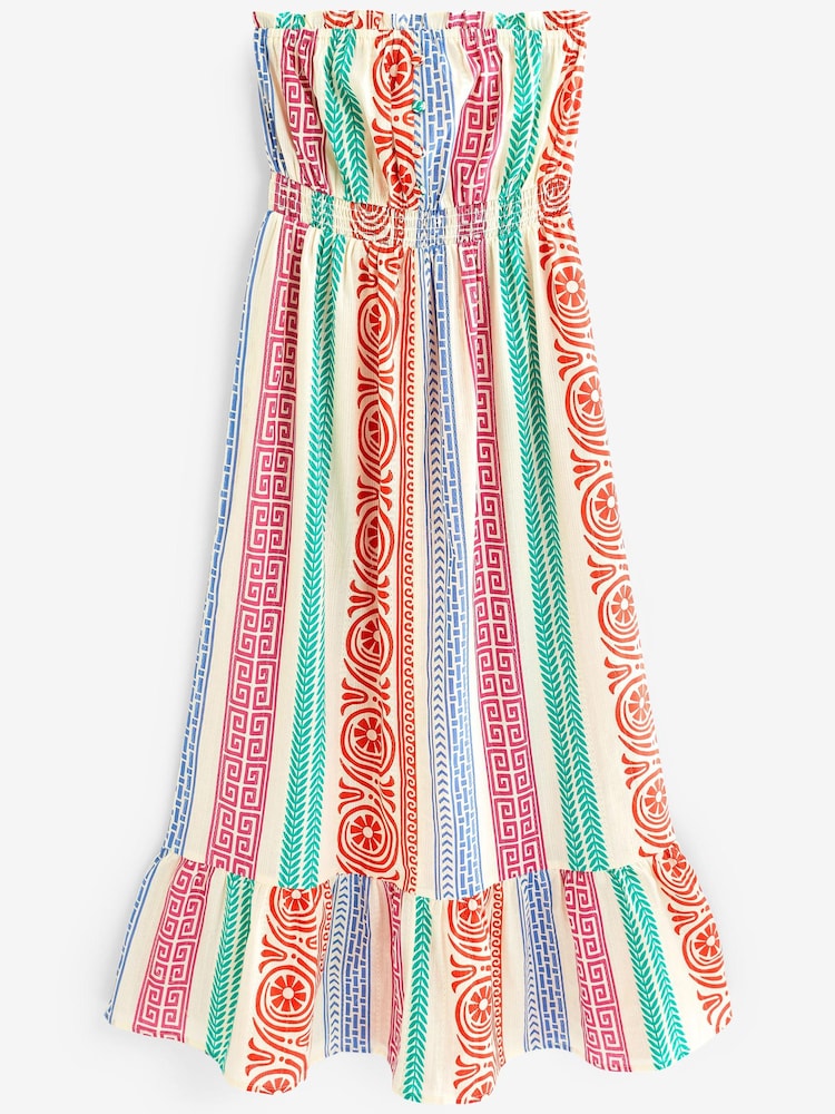 Mehrfarbig gestreift - Bandeau-Sommerkleid mit bunten Streifen - Bild 8 von 8 Mehrfarbig gestreift - Bandeau-Sommerkleid mit bunten Streifen - Bild 8 von 8