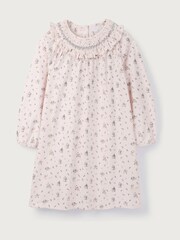 The White Company Pink Josie Floral Jersey Smocked Yoke Dress - Image 4 of 5