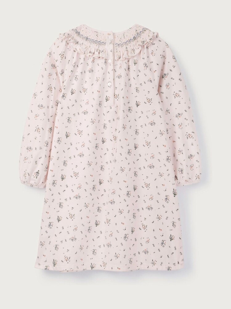 The White Company Pink Josie Floral Jersey Smocked Yoke Dress - Image 5 of 5