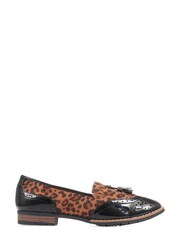 Pavers Wide Fit Patent And Tassel Black Loafers - Image 1 of 5