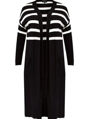 Live Unlimited Curve Black And Ivory Stripe Longline Cardigan - Image 7 of 7