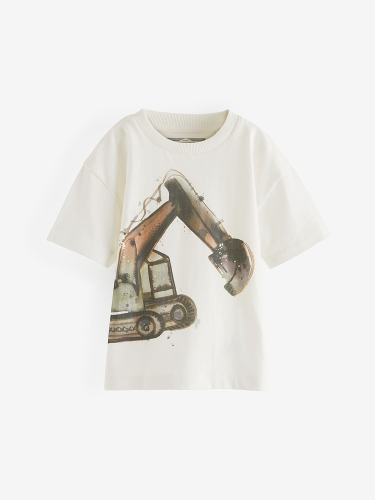 White Digger Oversized Short Sleeve Character T-Shirt (3mths-7yrs) - Image 1 of 2