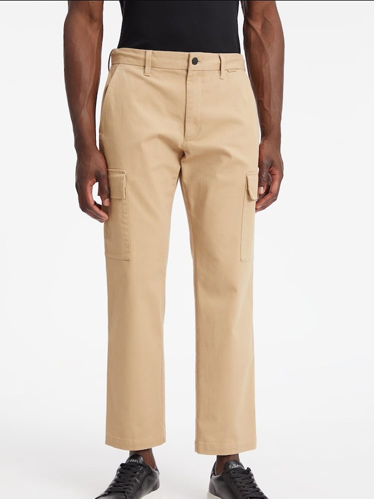 Calvin Klein Natural Straight Fit Cargo Trousers - Image 1 of 4